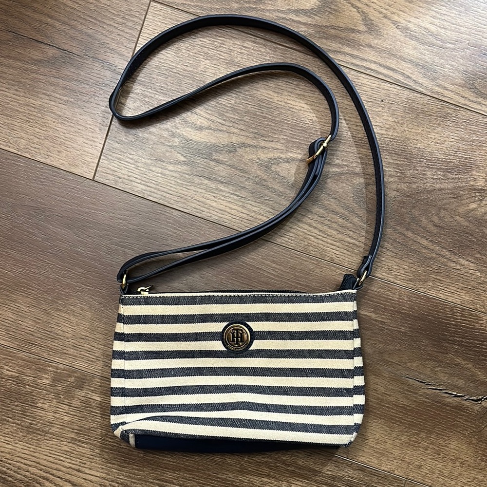 Tommy Hilfiger Nautical Striped Blue and Cream Crossbody Bag